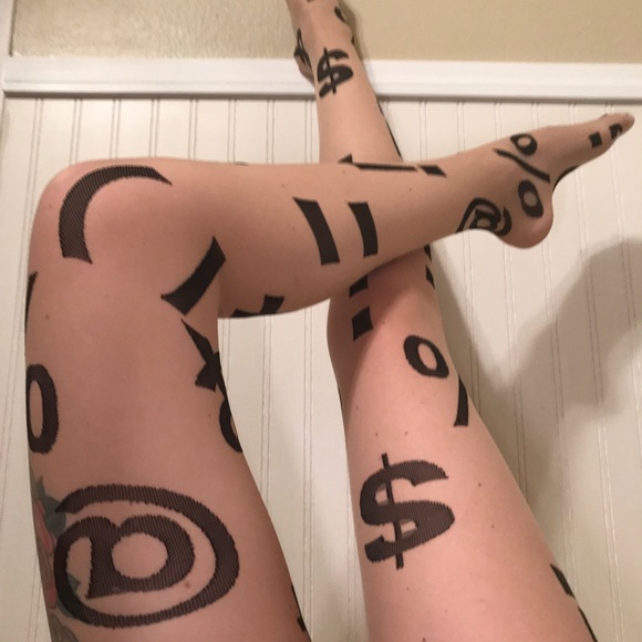 Brand new American apparel tights $&=#:?()@ signs - Picture 3 of 4